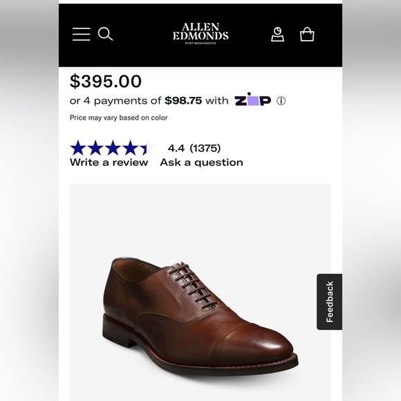 Allen Edmonds | Shoes | Allen Edmonds Park Ave Oxford Shoe | Poshmark